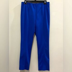 Ming Wang Blue Ankle Pant Basic Cut Straight Leg Sz XS New Sleek Polished Pants